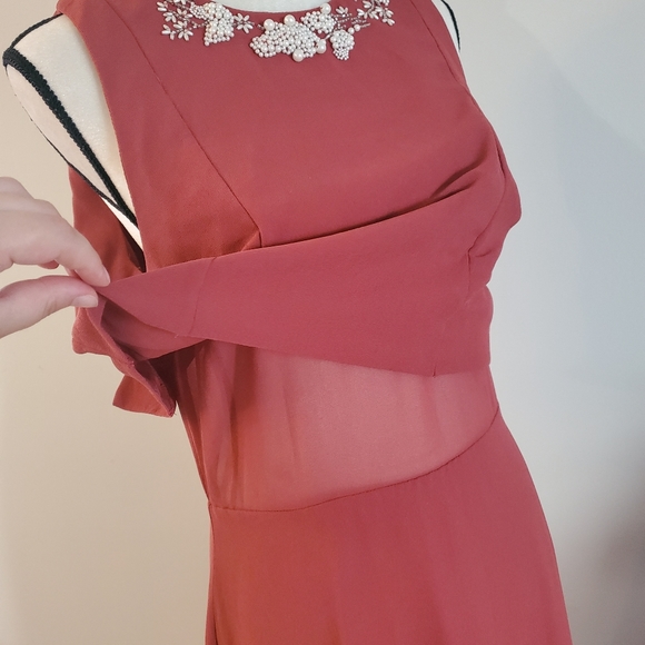 Asos look like two piece midi embroidery dress size 10 - Picture 9 of 10